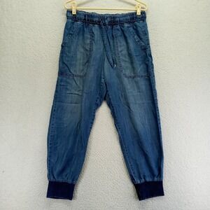 Cloth‎ & Stone Denim Jogger Pants Medium Blue Tencel Lyocell Elastic Waist
